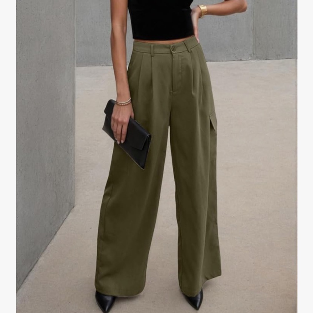 Cargo Trouser Pant High Rise - Olive Green